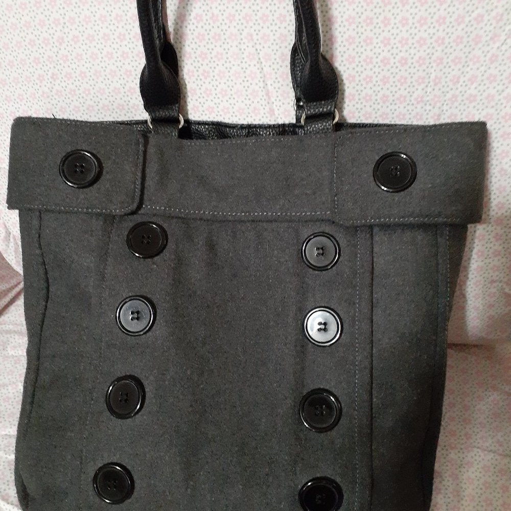 cracker barrel peacoat wool tote bag